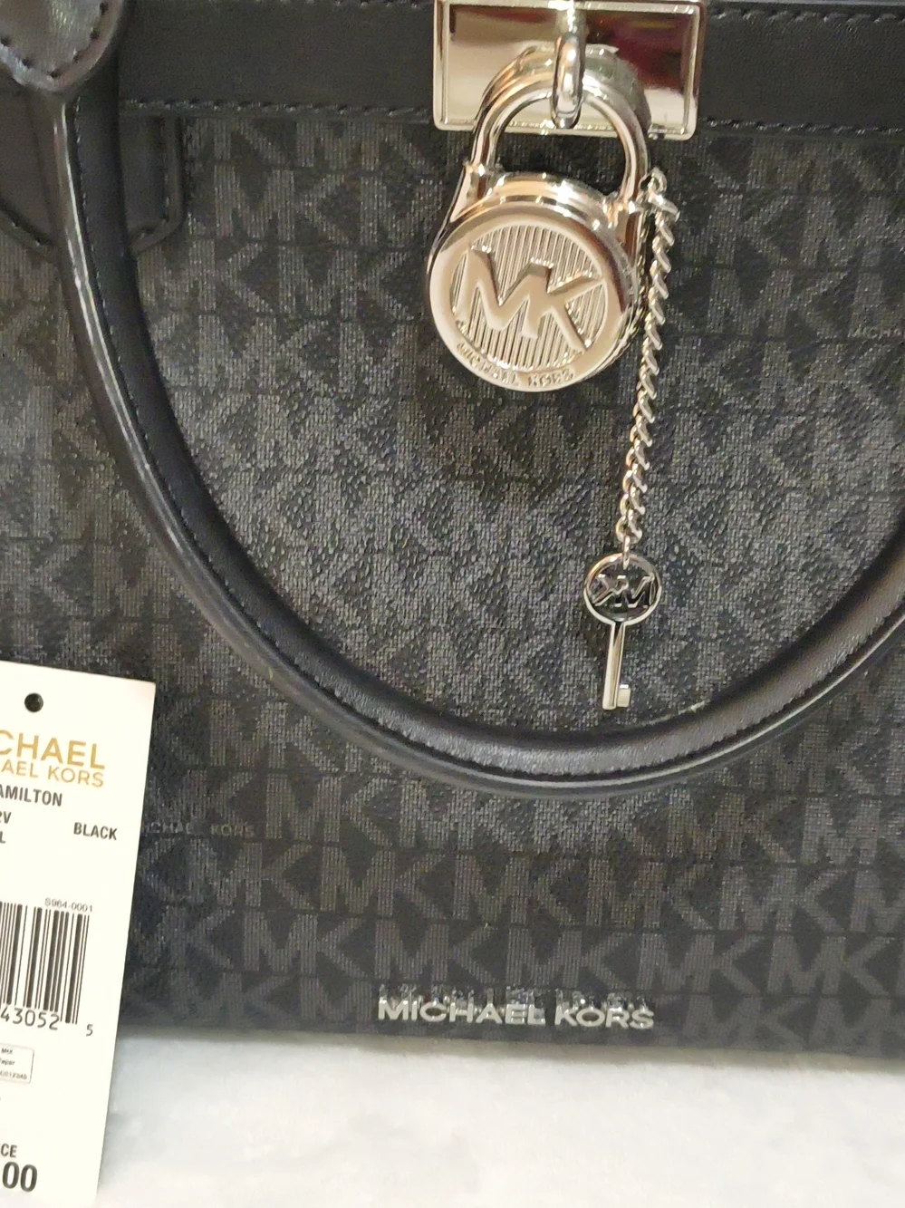 Michael Kors Black Zebra-Accent Tote Bag Includes Wallet Keychain - Picture 6 of 14